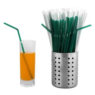 包邮绿色加长弯头吸管独立包装咖啡吸管透明艺术吸管奶茶吸管24cm