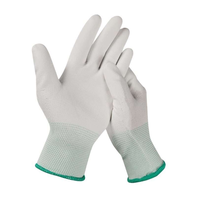 PU浸塑胶涂指涂掌尼龙手套劳保工作耐磨防滑干活打包薄款胶皮手套