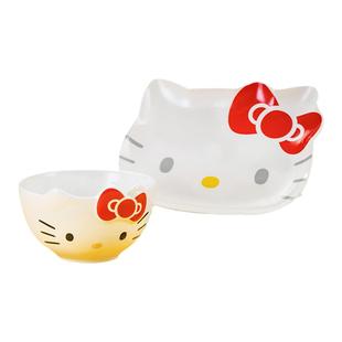 古杰士hellokitty碗碟餐具套装家用三丽鸥陶瓷碗卡通儿童可爱盘子