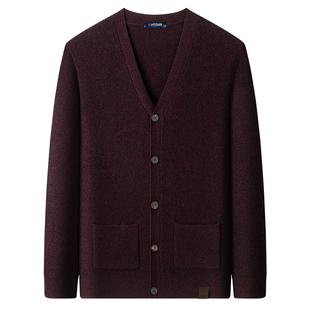 [牦牛绒羊毛]梦特娇男士羊毛衫冬装牛绒衫针织夹花毛衣保暖加厚J