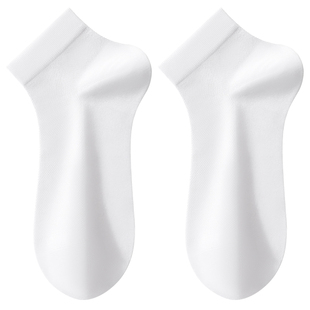 桑蚕丝袜子男士短袜夏季薄款防臭吸汗透气中筒白色网眼袜冰丝男袜