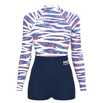 TOSWIM连体长袖平角泳衣女潜水