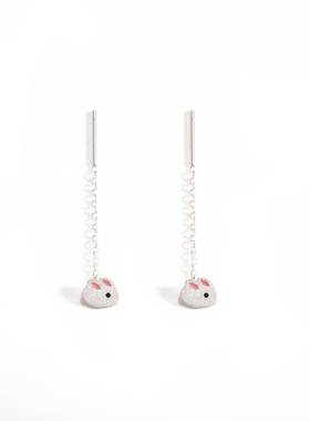 银奥兔子流苏耳线925纯银
