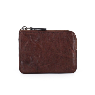 头层牛皮零钱包真皮皱褶复古拉链卡包潮流驾驶证本迷你功能小包