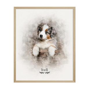 萌宠工坊宠物画像定制小猫咪狗现代简约水彩装饰挂墙画礼物纪念品