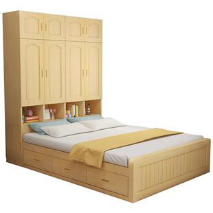 实木衣柜床多功能储物床榻榻米床衣柜一体小户型简约儿童床组合床