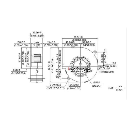 台达 9733 涡轮鼓风机 抽风风扇 DC24V 1.5A 四线 PWM大风量