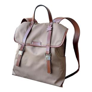 时尚大容量旅行轻便双肩包女2025年新款真皮尼龙背包15寸电脑书包