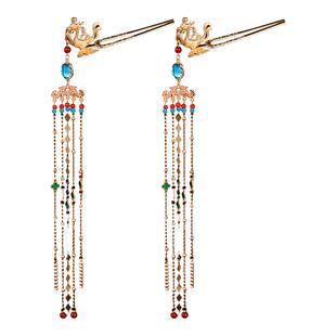 古风唐风敦煌异域风长流苏发钗汉服百搭优雅气质手工发饰步摇凤钗