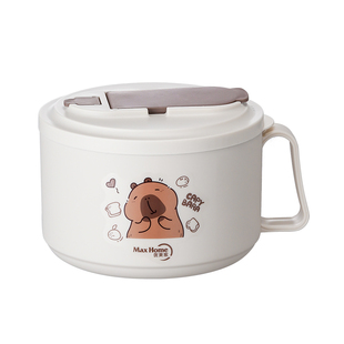 卡皮304不锈钢泡面碗带盖饭盒学生宿舍方便面碗筷大容量泡面神器