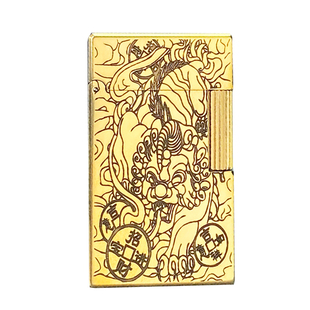 好运达钢音朗声煤油打火机男黄铜蚀刻新款老式侧滑砂轮送男友正品