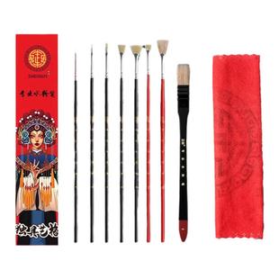 黄正极水粉笔国潮3D版11支13支18支画笔套装丙烯油画水粉水彩扇形勾线笔艺考猪鬃尼龙艺考美术生专用