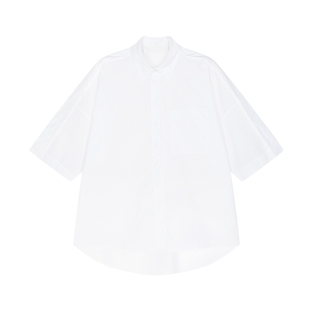 【SAMUEL系列】LESS白衬衫女全棉宽松设计感七分袖上衣2P3213230