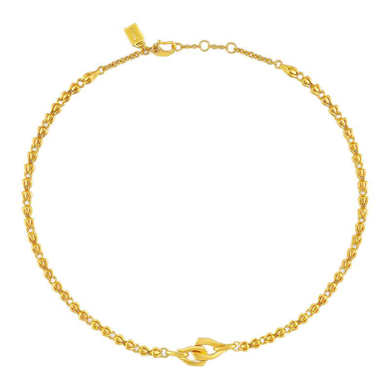 justgold镇金店黄金足金套链项链灵动魅力1438391Y