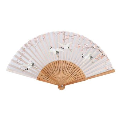 Fan风度一品仙鹤定制丝绸面扇子