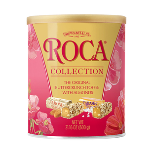 roca乐家美国进口大杏仁糖扁桃仁巧克力太妃糖600g罐装喜糖结婚