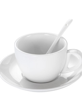 纯白陶瓷咖啡杯子欧式卡布奇诺