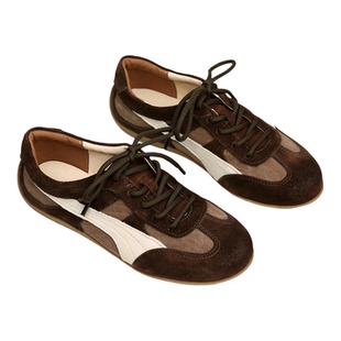 脱毒家 复古回溯丨真皮复古德训鞋软底运动单鞋女休闲平底板鞋