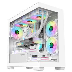 撒哈拉梦境matx迷你海景房背插机箱 防尘桌面台式电脑主机360水冷