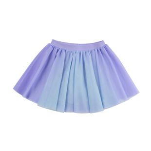 【闪亮铠甲】幼岚童装「薄荷皮」彩墨网纱短裙新中式儿童半身裙