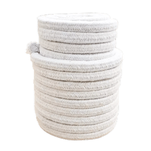 陶瓷纤维盘根耐高温密封条硅酸铝窑炉门耐火填料烤箱圆编绳石棉绳