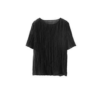 POPCHRIO欧可芮◆压褶轻薄微透纱感短袖上衣慵懒宽松半裙套装女夏