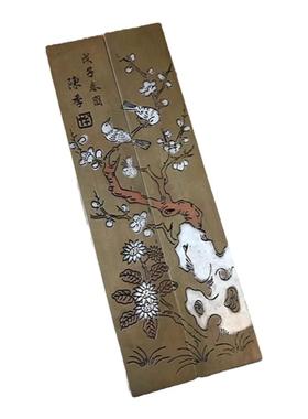 一对书房办公区镇纸金属文房中式