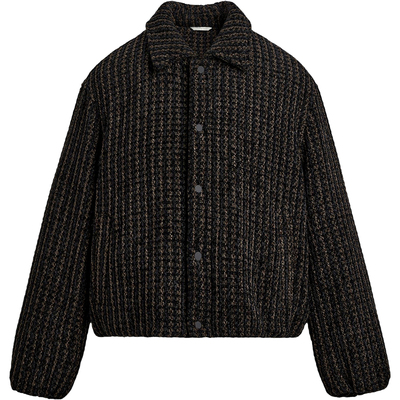 西班牙单！天鹅绒格纹棉服夹克