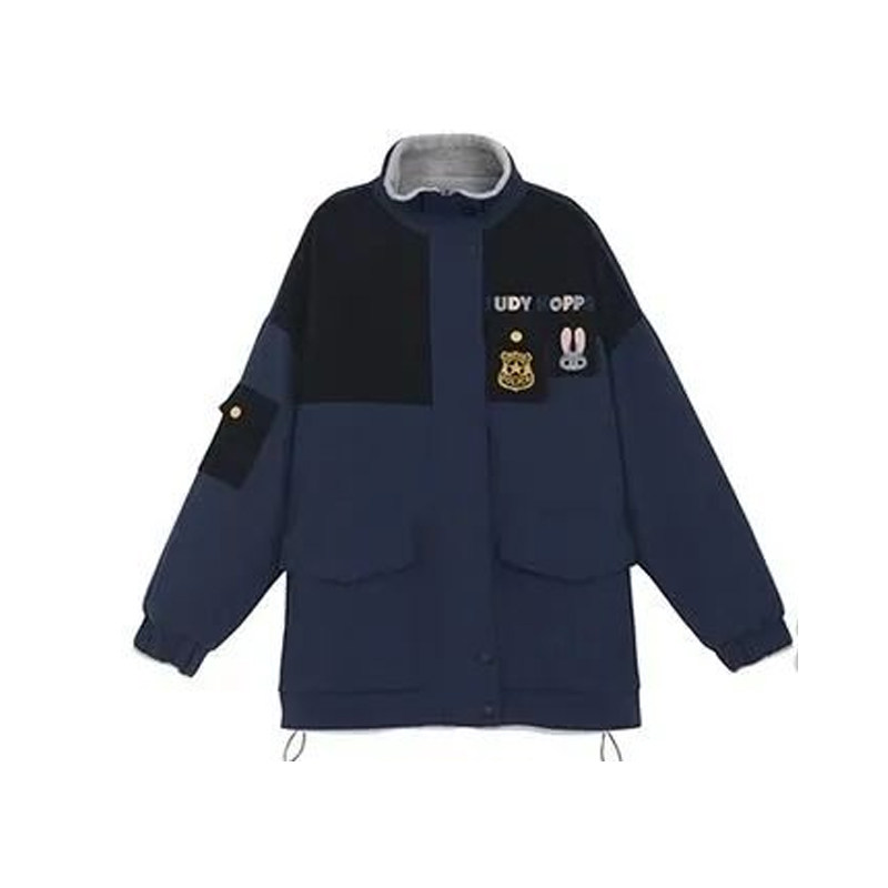 羊羔毛绒工装棉衣女秋冬2024新款学生宽松加绒加厚双面穿棉服外套
