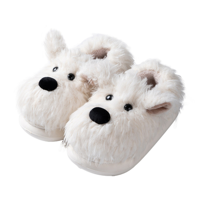 西高地可爱潦草小狗棉拖鞋女冬季