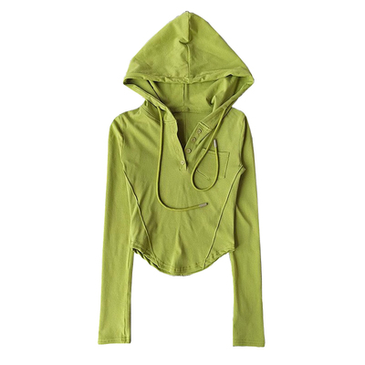 瑜伽服提臀高腰两件套连帽长袖