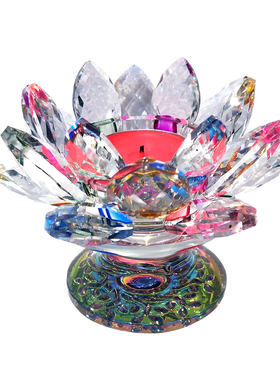 玻璃莲花酥油水晶家用烛台