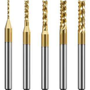 威特5A钨钢铣刀钛涂层PCB铣刀电路板线路板雕刻刀具锣刀玉米铣刀