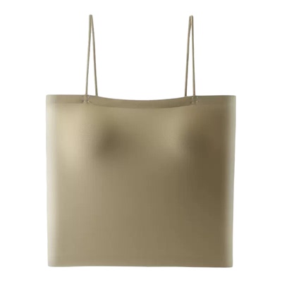 吊带冰丝背心薄款美背固定杯内搭外穿无痕上托带胸垫内衣女打底