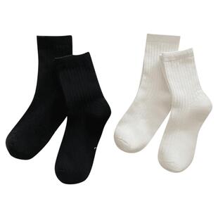 儿童袜子春秋冬学生白色中筒袜纯棉男童运动女童宝宝长筒袜黑韩版