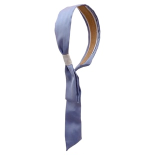 紫色轻奢感缎面丝带发箍一体式设计飘带宽边头箍法式小众丝巾头饰