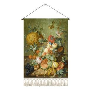 古典花卉油画挂毯客厅沙发背景墙挂布卧室床头挂画欧式电表箱遮挡