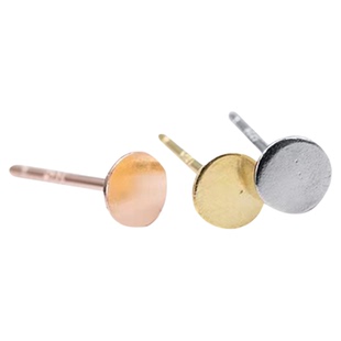 s925银耳钉女手工diy饰品配件材料平头空托珍珠耳针耳饰养耳洞男