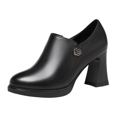 裸靴粗跟小短靴女靴红蜻蜓