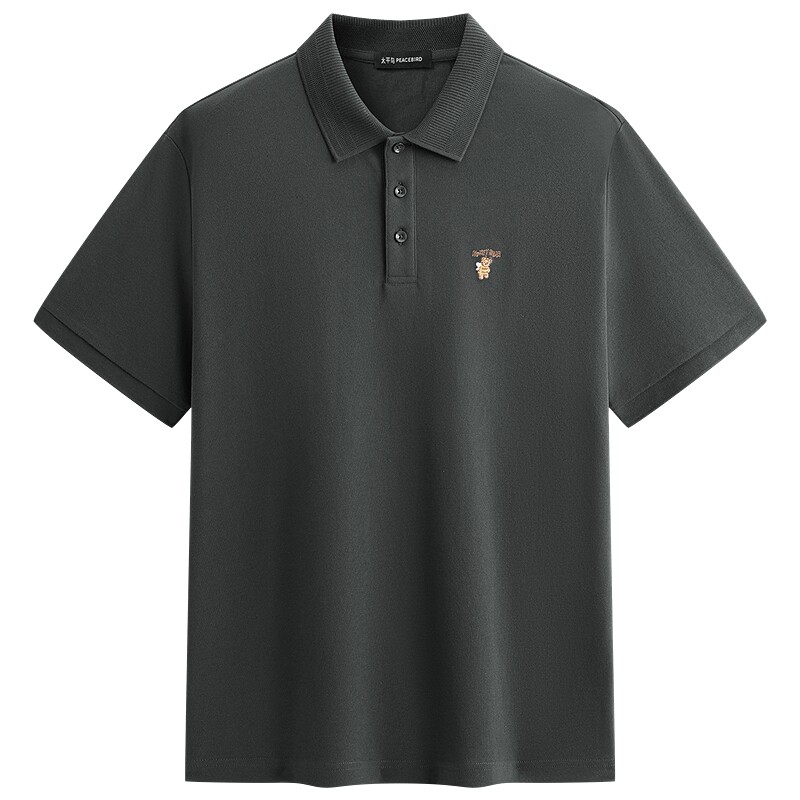 【凉感】太平鸟男装 刺绣polo衫2026年夏季新款高级翻领短袖t恤男