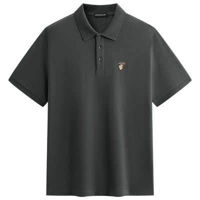 【凉感】太平鸟男装 刺绣polo衫2026年夏季新款高级翻领短袖t恤男