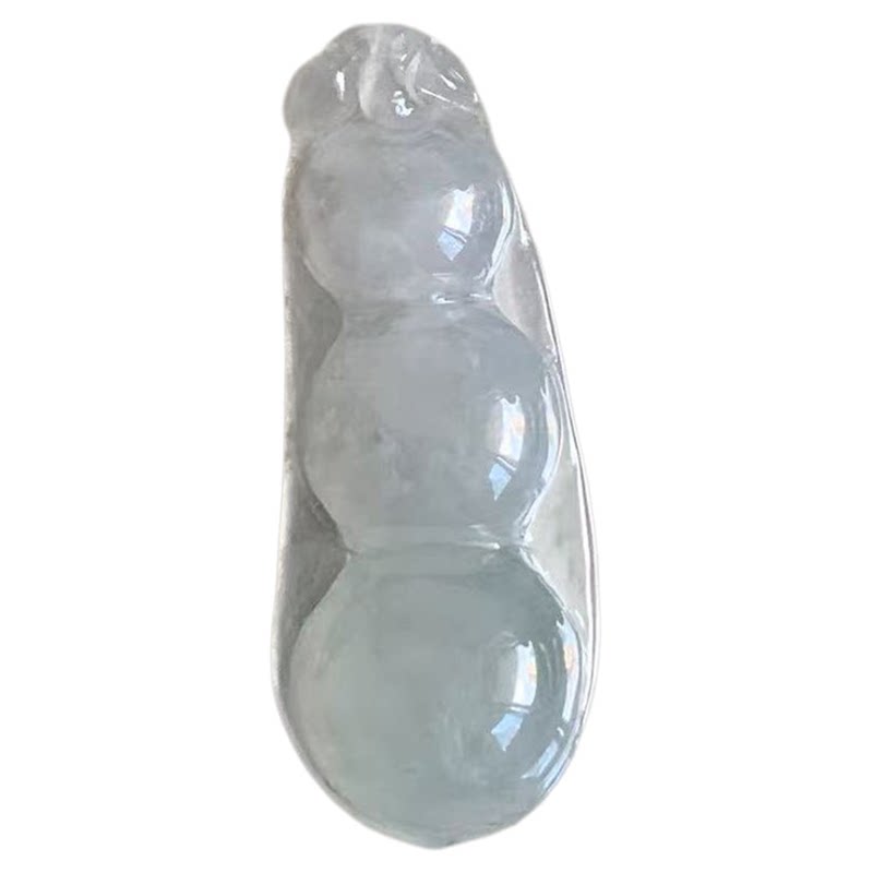 缅甸天然A货翡翠白冰四季豆吊坠