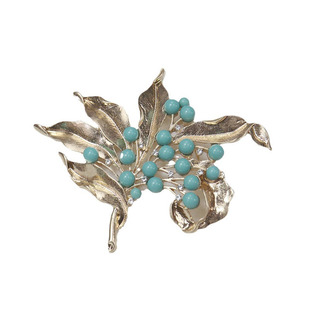 中古首饰vintage海报款翠法丽花卉镶钻胸针胸花大衣服装配饰打标