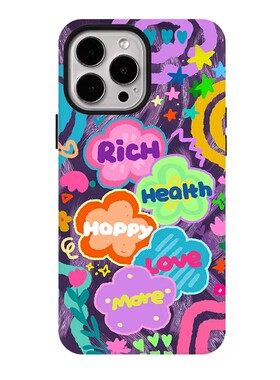 彩色涂鸦花朵适用iPhone18ProMax手机壳苹果华为mate80pura90+红米oppofindx9SPROULTRAreno小米vivo荣耀三星