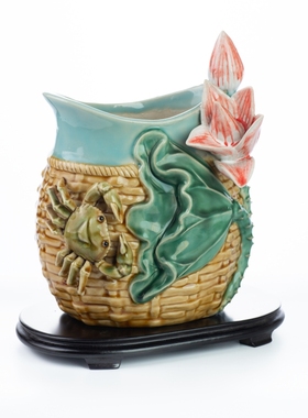 螃蟹花瓶石湾公仔陶瓷中式