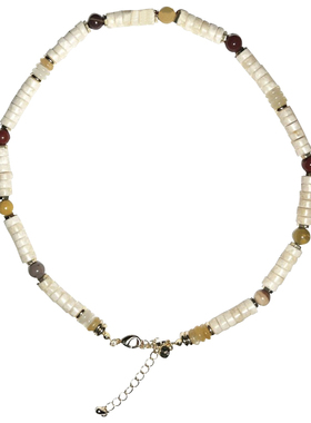 天然玉石串珠蛋白石项链颈链