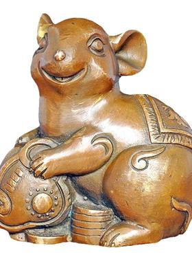 铜老鼠摆件吉祥物招财运财纯铜