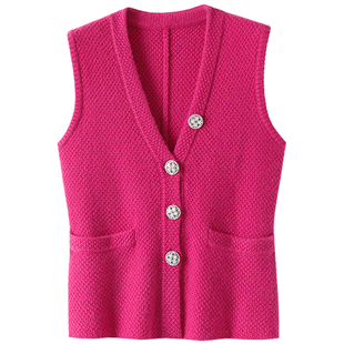 质感版型实名表扬~加厚100%纯山羊绒马甲女V领纯羊绒开衫背心坎肩