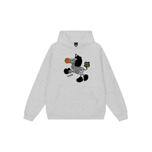 纯棉美式复古hiphop灰色连帽卫衣女春秋小个子宽松韩版设计感外套