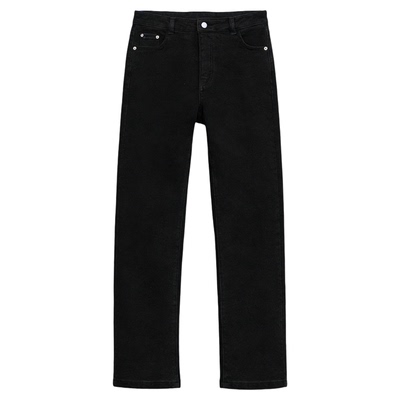 百家好黑色加绒加厚九分牛仔裤女